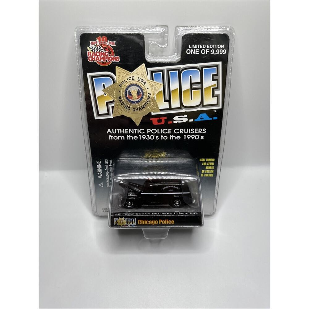 Racing Champions 1999 Police USA 1940 Ford Delivery Chicago Police NEW